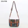Bolsa Pequena Estilo Étnico para Mulheres, Bolsa de Ombro Fashion com Alça Larga, Bolsa Quadrada Pequena Casual, Bolsa Transversal Estilo Coreano