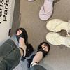 Sandálias Estilo Fada para Roupas de Exterior Femininas 2025 Estilo Quente Casuais e Estilosas Salto Grosso com Laço Sandálias de Uma Tira com Saia