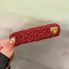 Grampo de Cabelo de Metal Estilo Chanel para Outono e Inverno, Acessório de Cabelo Vermelho Exquisito de Alta Qualidade para Franja e Fios Soltos