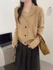 Nuevo Cárdigan de Punto Trenzado con Cuello de Muñeca Vintage Otoño/Invierno 2026 para Mujer, Elegante Abrigo de Punto para Mujer con un Ambiente Estiloso