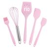 Conjunto de Espátulas Silicone Utensílios de Cozinha Conjunto de 5 Peças Ferramentas de Confeitaria Batedor de Ovos Pincel de Óleo Espátula para Fritar Bife Ferramentas Domésticas para Bolo e Biscoito