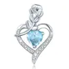 Bestseller transfronterizo: 12 tipos de colgantes de corazón de rosa de diamante, collares de moda europeos y americanos para mujer, regalo del Día de la Madre