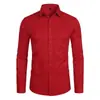 Nueva Camisa de Negocios Transfronteriza Ajustada de Manga Larga Color Sólido Algodón Bolsillo Casual Talla Grande Camisa para Hombre Camisa para Hombre