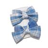 Presilha de Cabelo Infantil JK Laço Presilha Bico de Pato Fofa Presilha Atrás da Cabeça Acessórios de Cabelo de Princesa Uniforme JK Tecido Xadrez Grampo de Cabelo