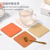 Posavasos de cuero estilo nórdico ins con logo, aislante, redondo, de cuero PU, para café, té, regalo, mantel publicitario