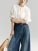 """Taller Semilla Blanca" "Lisboa Fluida" Camisa Blanca Estilo Francés con Cuello Fruncido para Mujer, Camisa de Diseño Elegante"""