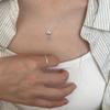 2024 Nuevo Producto Exquisito Collar Compacto con Borla de Gota de Agua de Circonio Azul para Mujer Cadena de Clavícula Ajustable