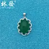 Colgante de moda de plata de ley con calcedonia microincrustado joyería de plata S925 colgante con forma de abanico para mujer estilo coreano regalo de vacaciones