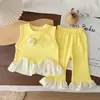 Conjunto de Verano para Niñas, Nuevo Elegante Conjunto de Manga Corta Estilo Urbano para Niños, Moderno Conjunto de Dos Piezas para Bebés y Niños Pequeños