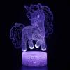Luz Nocturna 3D Serie Unicornio Más Vendida en Amazon Transfronterizo Control Remoto Táctil Lámpara de Mesa Colorida Lámpara de Regalo Creativa