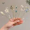 Nuevo Estilo Chino Estilo Antiguo Flor Horquilla para el Cabello para Mujer de Gama Alta Horquilla para el Cabello Borla Oscilante Parte Posterior de la Cabeza Tocados Hanfu Mariposa