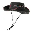 Estilo Étnico Retro Lavado Sombrero Étnico de Senderismo para Mujer, Sombrero Vaquero Occidental de Protección Solar para Pesca de Verano, Sombrero de Pescador para Hombre