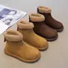 Botas de Nieve para Niñas 2026 Invierno Más Terciopelo Engrosadas Cálidas Suela Suave Antideslizante Cierre Trasero Estilo Coreano Versátiles Botas de Algodón Mate