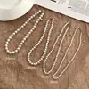 Collar de Perlas Sencillo Super Inmortal Shijia para Mujer Cadena Clásica para Clavícula Todo Fósforo Collar Clásico Estilo Coreano Elegante