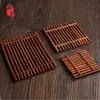 Tapete Marrom Tapete de Isolamento Térmico Seda de Bambu Coaster Carbonizado Quadrado Tapete de Chá para Cerimônia do Chá Suporte para Bule Suporte para Chá Suporte para Copo Acessórios para Conjunto de Chá Kung Fu