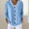 Exportação Transfronteiriça Estilo Europeu e Americano Outono e Inverno Novo Cardigã Tricotado Feminino Cor Sólida Casual Moda Jaqueta Suéter Cardigã Feminino