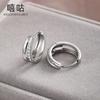 Pendientes Xi Gu E2173 S925 de plata, sencillos, de moda, con doble capa de circonita, con hebilla para la oreja, personalizados, ligeros, de lujo, con diseño de nicho.