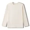 Camiseta Básica de Algodón Puro para Padres e Hijos, Capa Interior para Primavera y Otoño, Ropa de Otoño para Bebés, Tops de Cuello Redondo para Niños y Niñas, Camisetas Blancas de Manga Larga para Niños