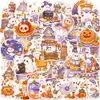50 adesivos de Halloween em tons de cura, adesivos fofos de fantasminha, abóbora e sobremesa, decoração à prova d'água para uso transfronteiriço