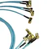 Cable coaxial de prueba RF RG316 suave azul claro doble plata SMA macho en ángulo/macho en ángulo equipo de conexión rápida