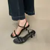Sandalias de Tacón Fino Abiertas Estilo Francés para Mujer, Adecuadas para Uso en Exteriores, Verano 2026, Tacones Altos Elegantes de una Sola Tira para Combinar con Vestidos, Sandalias sin Cierre