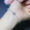 Pulsera de piedra lunar natural luz azul fuerte boca suelta plata de ley 925 incrustación de precisión 3*3mm directo de fábrica zona minera