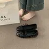 Zapatos Cuadrados de Tacón Bajo para Mujer Chuyuji Retro 2026 Primavera Doble Lazo Remache Zapatos Planos Suela Suave Cómodos para los Pies