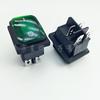 KCD4 interruptor basculante de un solo polo impermeable con luz indicadora verde, 4 terminales, 2 posiciones, luz indicadora verde, interruptor de barco impermeable unido