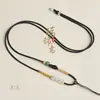 Cordón con Colgante de Jade Hetian Tejido a Mano Colgante de Ágata y Jade Ajustable Cordón de Collar con Colgante de Pixiu de Jade Venta al por Mayor