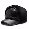 Chapéu de Inverno Masculino Estilo Dad Hat Proteção Contra Frio Proteção para as Orelhas Chapéu de Aba Reta para Meia-Idade e Idosos Vovô Homem Velho Chapéu de Algodão Espesso Quente com Aveludado