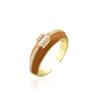 Anillo de apertura de aceite con gota de oro de 18 quilates chapado en joyería con microincrustaciones de circonita de cobre de moda europea y americana de fuentes transfronterizas antiguas y australianas