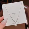 Collar cuadrado pequeño de circón ultrabrillante estilo coreano para mujer, lujo ligero, elegante, cadena para clavícula de acero de titanio de alta gama, venta al por mayor