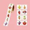 Adesivos de Frutas Cartoon com Rosto Sorridente Adesivos Infantis Decoração de Elogio para Professores Escolares Adesivos em Rolo Adesivos de Frutas