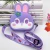 Bolsa Creativa para Niños Lindo Monedero de Conejo de Flor Bolsa de Silicona de Dibujos Animados Bolsa Cruzada para Niñas Cartera Pequeña de Muñeca