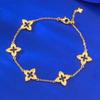 Joyería Mu Jing Nuevo Brazalete de Plata S925 Cinco Flores Trébol de Cuatro Hojas Encaje Dorado Diamante Caperucita Roja Libro Vivo Transfronterizo