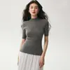26 Nueva capa base de punto para mujer, lavable a máquina, de hilo fino 48, calibre 18, sin costuras, 100% lana de hilo fino, cuello redondo, manga media