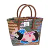 Bolso Cesta Tejida Retro de Perro Salchicha Bolso de Mano Nuevo Versátil para Viajes Diarios Bolsa de Regalo Bolso para Vacaciones en la Playa para Mujer