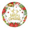 Tema de Flor de Navidad Roja Elementos Navideños Platos de Papel Desechables Vasos de Papel Servilletas Cubertería Tenedores y Cucharas Vajilla Suministros para Fiesta