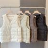 Nuevo Chaleco de Plumas de Alta Esponjosidad y Ligereza, Relleno de Plumas de Pato Blanco, Casual Holgado, Cuello en V, Chaleco Chaqueta para Usar por Dentro y por Fuera