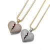 Popular Colgante de Circonita en Forma de Corazón 2023 Joyería Hip-Hop de Alta Calidad Europea y Americana Cobre Hueco Incrustado con Circonita Colgante de una Pieza Dropshipping