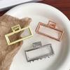 Clip Metálico Geométrico Europeo y Americano para Agarrar Cabello para Mujer Clip Simple de Aleación Clip Metálico Geométrico Rectangular Pequeño Clip Superior