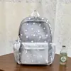 Nova mochila escolar com estampa de bolinhas, estilosa e versátil, mochila de grande capacidade, mochila escolar colorida