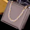Collar de serpiente tejido a mano de tres colores de acero de titanio, personalidad femenina, moda, cadena para la clavícula tejida de tres hebras retorcidas, estilo europeo y americano