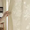 Nuevas cortinas de gasa huecas estilo francés con tela translúcida y no transparente para dormitorio, sala de estar y balcón, no requiere taladrado