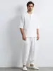 Nova roupa masculina de verão transfronteiriça estilo chinês, terno Tang de linho com botões e manga curta, Hanfu, traje leigo, terno de algodão e linho estilo chinês