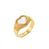 Joyería de Moda Europea y Americana de Venta Caliente Transfronteriza Anillo de Corazón Trenzado Retorcido con Circonita Chapado en Oro de 18K de Acero Inoxidable