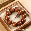 Pulseira de Círculo Único de Jade e Pau-Rosa Birmanês Natural, Joia de Madeira com Contas Budistas Simples e Elegante, Estilo Novo Chinês Fresco e Fashion