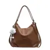 Bolsa de ombro de grande capacidade para mulheres, nova moda vintage outono e inverno 2024, bolsa tote versátil de nicho coreano