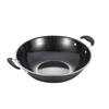 Suministro de fábrica de utensilios de cocina para exteriores al por mayor wok wok esmaltado binaural físico antiadherente wok de camping wok de hierro