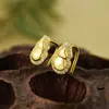 Pendientes de plata de ley S925 con forma de calabaza, gancho, nueva tendencia china, Fulu, pendientes de calabaza lisos, pendientes de circonita, fabricantes de joyería